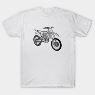 CRF250R Motorcycles Blueprint Sketch Art T-Shirt